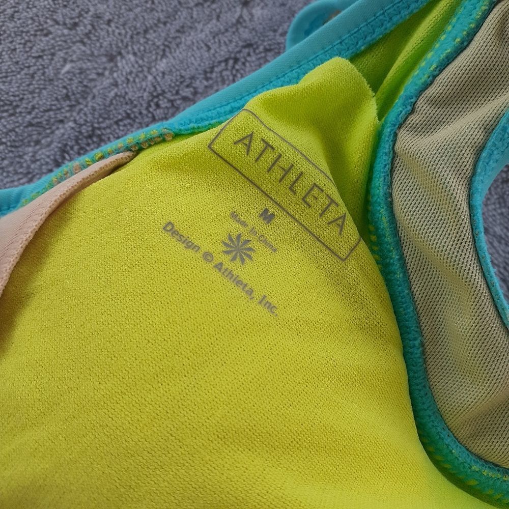 Athleta Racerback Swim Bra Bikini Top Aqua Medium - Picture 4 of 9